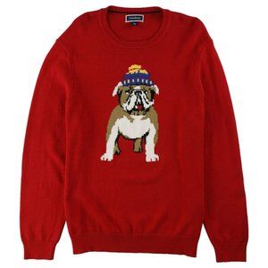 Club Room Mens Bulldog Pullover Sweater, Red, Small